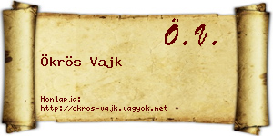 Ökrös Vajk névjegykártya